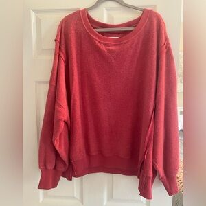 American Eagle Outfitters Red Crew Neck Fleece Huggable sweatshirt